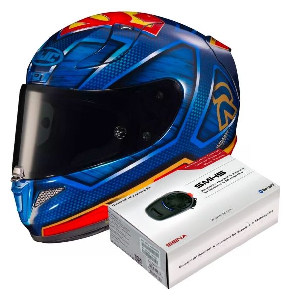 Integral HJC RPHA 11 Superman Dc Comics MC21 + Kit Bluetooth Sena SMH5
