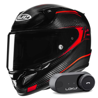 Integral HJC RPHA 12 Carbon Keres MC1 + Kit Bluetooth Lokui K30