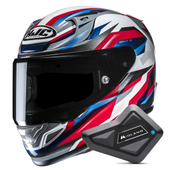 Casque Integral HJC RPHA 12 Dravix MC21 + Kit Bluetooth BT Mini