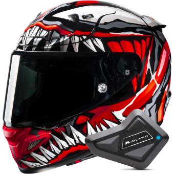 Integral HJC RPHA 12 Maximized Venom Marvel + Kit Bluetooth BT Mini