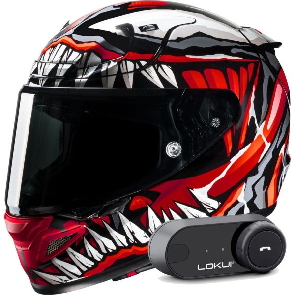 Integral HJC RPHA 12 Maximized Venom Marvel + Kit Bluetooth Lokui K30