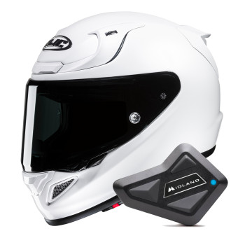 Integral HJC RPHA 12 Pearl White + Kit Bluetooth BT Mini