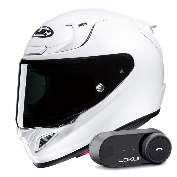 Integral HJC RPHA 12 Pearl White + Kit Bluetooth Lokui K30