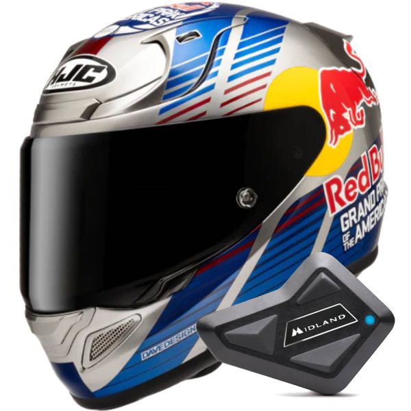 Integral HJC RPHA 12 Red Bull Austin GP 2 MC21 + Kit Bluetooth BT Mini