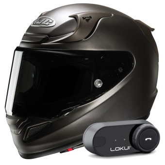 Integral HJC RPHA 12 Semi Flat Titanium + Kit Bluetooth Lokui K30
