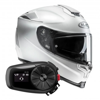 Integral HJC RPHA 70 Semi Flat Pearl White + Kit Bluetooth Sena 5S Solo
