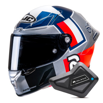 Integral HJC RPHA1 Ben Spies Silver Star MC21 + Kit Bluetooth BT Mini