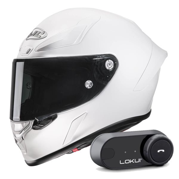 Integral HJC RPHA1 White + Kit Bluetooth Lokui K30