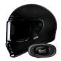 Casque Integral HJC V10 Black + Kit bluetooth 5R Lite Solo