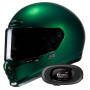 Casque Integral HJC V10 Deep Green+ Kit bluetooth 5R Lite Solo