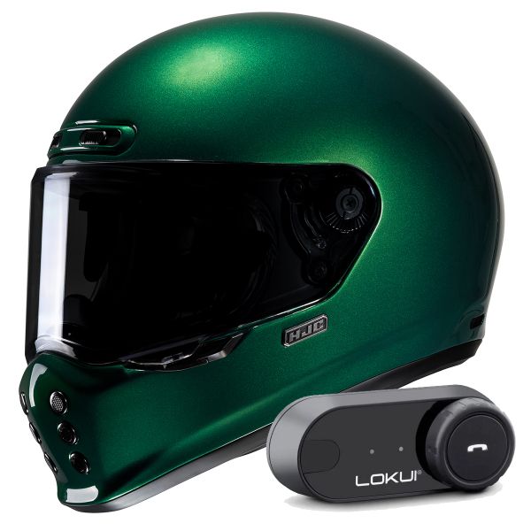 Integral HJC V10 Deep Green + Kit Bluetooth Lokui K30 Integral HJC V10 Deep Green + Kit Bluetooth Lokui K30