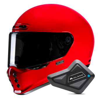 Integral HJC V10 Deep Red + Kit Bluetooth BT Mini