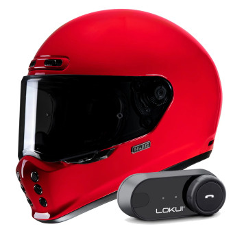 Integral HJC V10 Deep Red + Kit Bluetooth Lokui K30