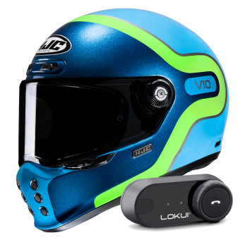 Integral HJC V10 Grape MC24 + Kit Bluetooth Lokui K30