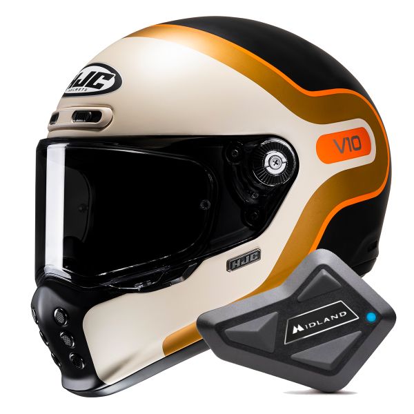 Integral HJC V10 Grape MC7SF + Kit Bluetooth BT Mini