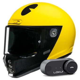 Integral HJC V10 Pacman MC3 + Kit Bluetooth Lokui K30