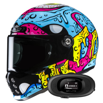 Integral HJC V10 Squeeze MC28 + Kit bluetooth 5R Lite