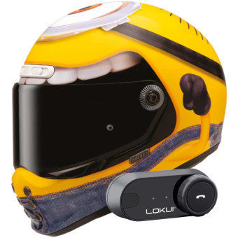 Integral HJC V10 Stuart Minions MC3 + Kit Bluetooth Lokui K30