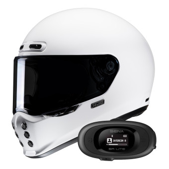 Integral HJC V10 White + Kit bluetooth 5R Lite Solo