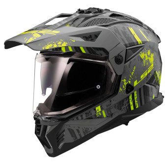 Casque Integral LS2 Pioneer II Crazy Matt Black H-V Yellow MX702 Casque Integral LS2 Pioneer II Crazy Matt Black H-V Yellow MX702