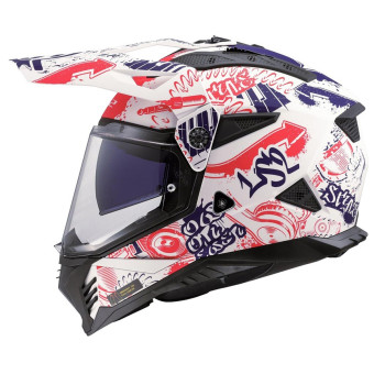 LS2 Pioneer II Fantasa Blanco Rojo Azul MX702