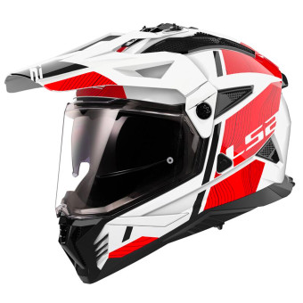 Casque Integral LS2 Pioneer II Hill White Red MX702 Casque Integral LS2 Pioneer II Hill White Red MX702