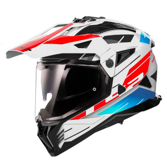 Casque Integral LS2 Pioneer II Namib White Blue Red MX702 Casque Integral LS2 Pioneer II Namib White Blue Red MX702