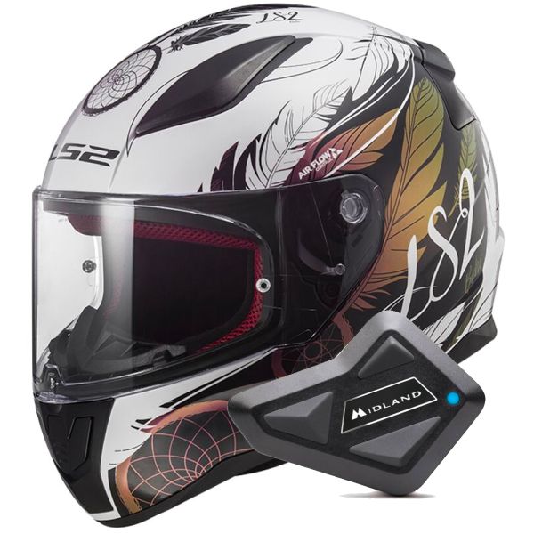 Integral LS2 Rapid II Boho White Black Pink FF353 + Kit Bluetooth BT Mini Integral LS2 Rapid II Boho White Black Pink FF353 + Kit Bluetooth BT Mini