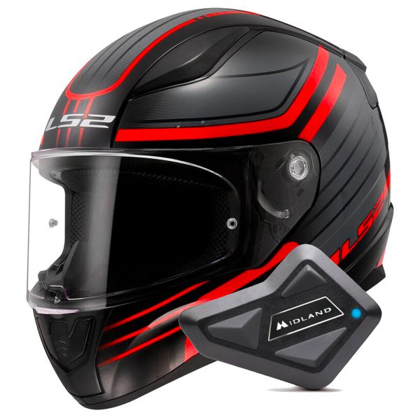 Integral LS2 Rapid II Circuit Black Red FF353 + Kit Bluetooth BT Mini Integral LS2 Rapid II Circuit Black Red FF353 + Kit Bluetooth BT Mini