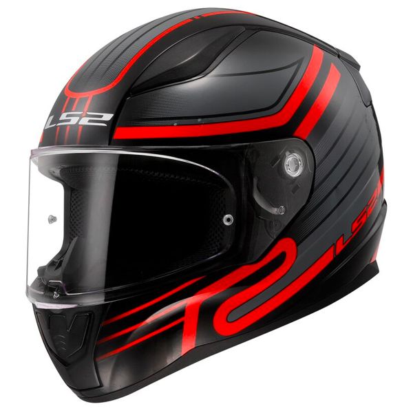 Casco moto LS2 Circuito Rapid II Negro Rojo FF353 en Stock iCasque.es