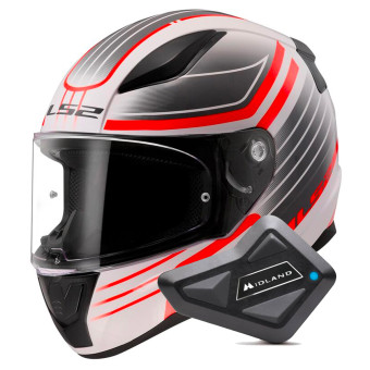 Integral LS2 Rapid II Circuit White Red FF353 + Kit Bluetooth BT Mini
