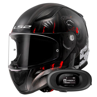 Integral LS2 Rapid II Claw Black FF353 + Kit bluetooth 5R Lite Solo