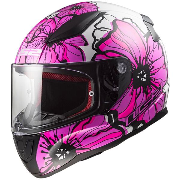 LS2 Rapid II Poppies Pink FF353 + Kit Bluetooth Lokui K30