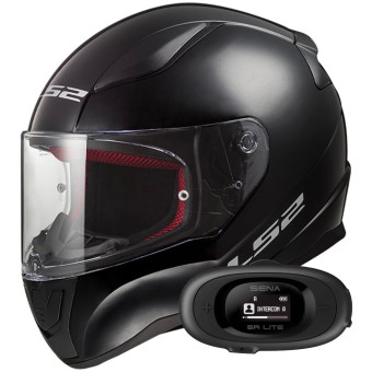 Integral LS2 Rapid II Solid Black FF353 + Kit bluetooth 5R Lite Solo