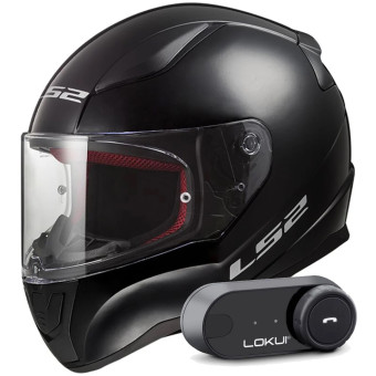 Integral LS2 Rapid II Solid Black FF353 + Kit Bluetooth Lokui K30