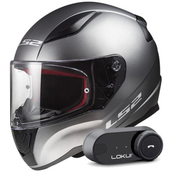 Integral LS2 Rapid II Solid Matt Titanium FF353 + Kit Bluetooth Lokui K30