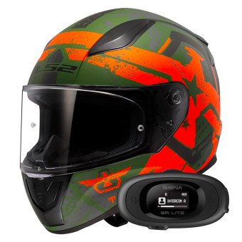 Integral LS2 Rapid II Thunderbirds Matt Orange FF353 + Kit bluetooth 5R Lite Solo