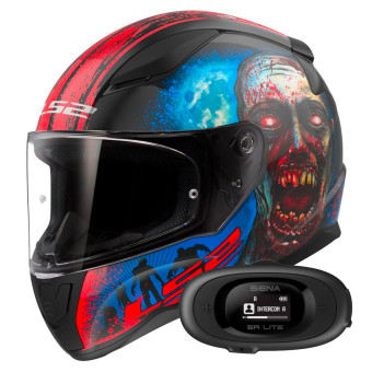 Integral LS2 Rapid II Zombie Black Red FF353 + Kit bluetooth 5R Lite Solo