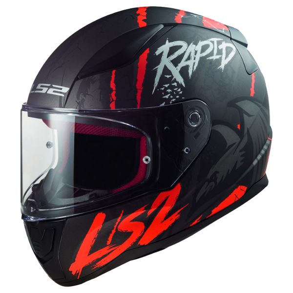 Integral LS2 Rapid Raven Matt Black White Red FF353