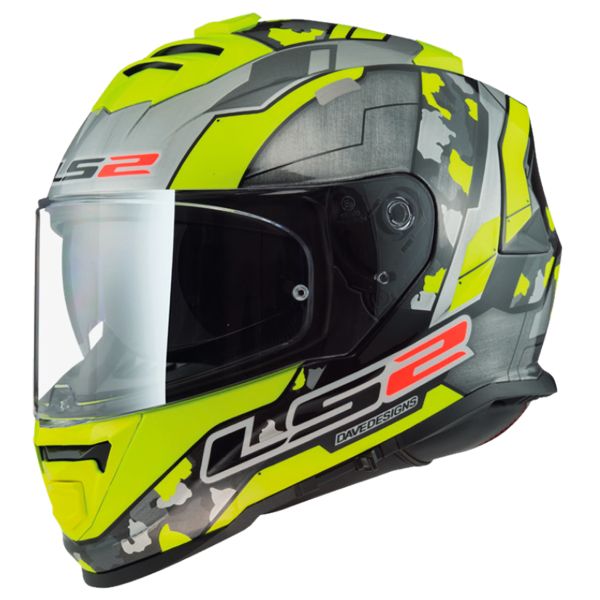 Integral LS2 Storm Cyborg Matt H-V Yellow Grey FF800