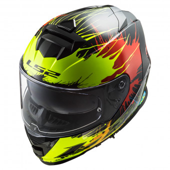 LS2 Storm Drop Black Yellow Red FF800