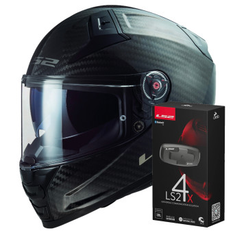 Integral LS2 Vector II C Gloss Carbon FF811 + Kit Bluetooth 4X Cardo