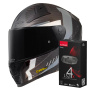 Casque Integral LS2 Vector II C Grid Matt Black Grey FF811 + Kit Bluetooth 4X Cardo