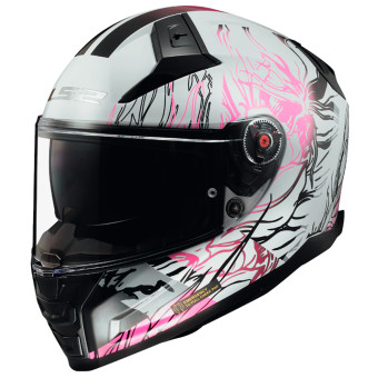 LS2 Vector II Darflo White Pink FF811 + Kit Bluetooth 4X Cardo