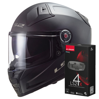 Integral LS2 Vector II Matt Black FF811 + Kit Bluetooth 4X Cardo