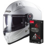 Casque Integral LS2 Vector II White FF811 + Kit Bluetooth 4X Cardo