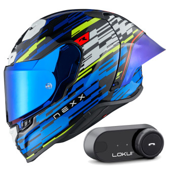 Integral Nexx X.R3R Glitch Racer Blue Neon + Kit Bluetooth Lokui K30