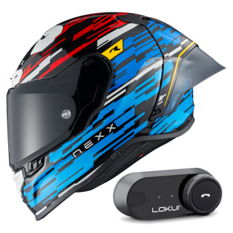 Integral Nexx X.R3R Glitch Racer Blue Red + Kit Bluetooth Lokui K30