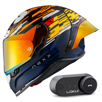 Integral Nexx X.R3R Glitch Racer Orange Blue + Kit Bluetooth Lokui K30