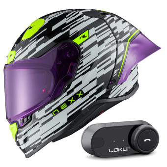 Integral Nexx X.R3R Glitch Racer White Neon + Kit Bluetooth Lokui K30
